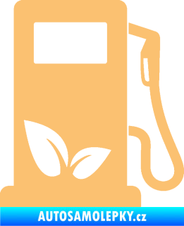 Samolepka Elektro auto 001 pravá symbol eko čerpací stanice béžová