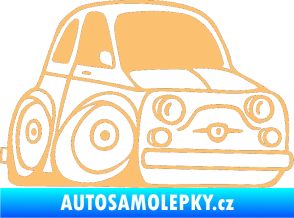 Samolepka Fiat 500 karikatura pravá béžová