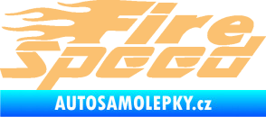 Samolepka Fire speed nápis s plameny béžová