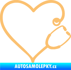 Samolepka Fonendoskop 002 pravá  zdravotní sestřička béžová