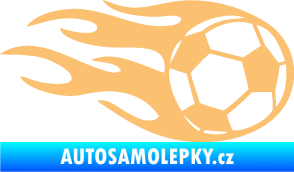 Samolepka Fotbalový míč 004 pravá v plamenech béžová