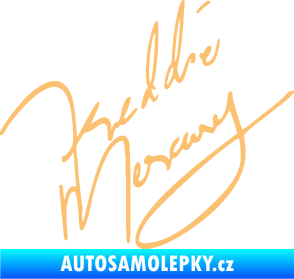 Samolepka Fredie Mercury podpis béžová