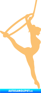 Samolepka Gymnastka 004 pravá cvičení s kruhem béžová