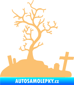 Samolepka Halloween 019 levá hřbitov béžová