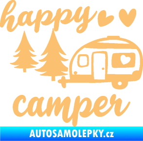 Samolepka Happy camper levá cestování béžová