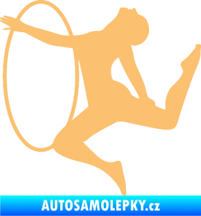 Samolepka Hula Hop 002 levá gymnastka s obručí béžová