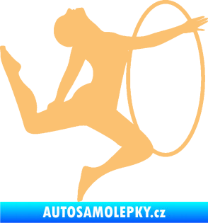 Samolepka Hula Hop 002 pravá gymnastka s obručí béžová