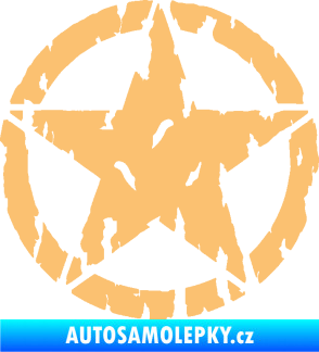 Samolepka Hvězda Army 010 potrhaná béžová