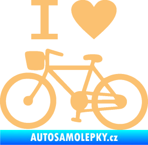 Samolepka I love cycling levá béžová