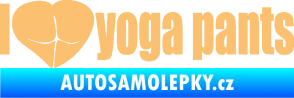 Samolepka I love yoga pants nápis béžová
