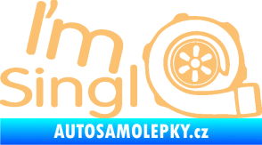 Samolepka I´m single 003 nápis turbo béžová