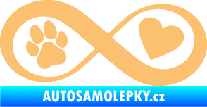 Samolepka Infinity 002 srdce a tlapka pravá béžová