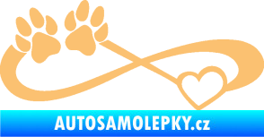 Samolepka Infinity 003 pravá srdce a tlapky béžová