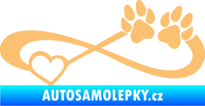 Samolepka Infinity 003 levá srdce a tlapky béžová