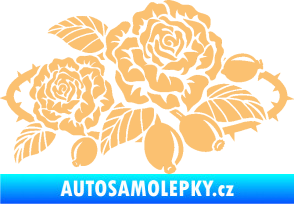 Samolepka Interiér 004 pravá růže šípková béžová