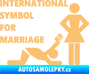 Samolepka International symbol for marriage béžová