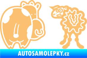 Samolepka JDM kravička a ovečka 002 levá béžová