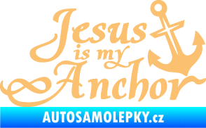 Samolepka Jesus is my anchor béžová