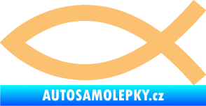 Samolepka Jesus rybička 002 křesťanský symbol béžová