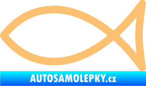 Samolepka Jesus rybička 006 křesťanský symbol béžová