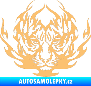 Samolepka Kapota 033 tygr v plamenech béžová