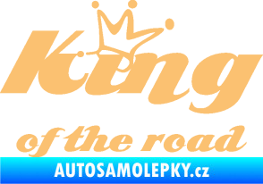 Samolepka King of the road nápis béžová