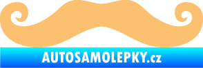 Samolepka Knír 001 movember, moustache styl béžová