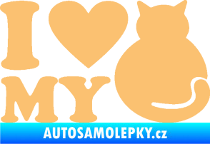Samolepka Kočka 033 I love my cat béžová