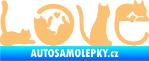 Samolepka Kočky love béžová