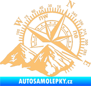 Samolepka Kompas 002 pravá hory béžová