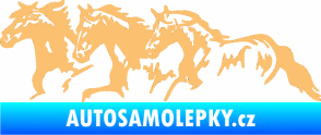 Samolepka Koníci 004 levá stádo béžová
