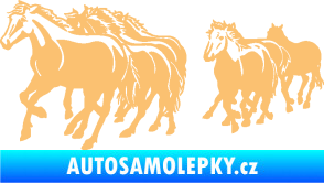 Samolepka Koníci 005 stádo levá béžová
