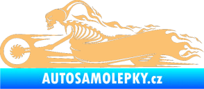 Samolepka Kostra na motorce s plameny levá béžová