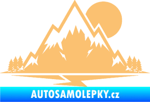 Samolepka Krajina hory 001 pravá béžová