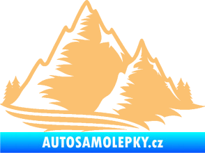 Samolepka Krajina hory 003 pravá béžová