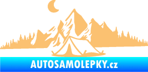Samolepka Krajina hory 023 levá kempování béžová