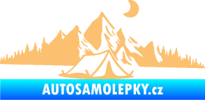 Samolepka Krajina hory 023 pravá kempování béžová
