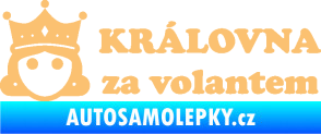 Samolepka Královna za volantem nápis béžová