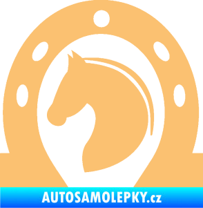 Samolepka Kůň 034 levá podkova béžová
