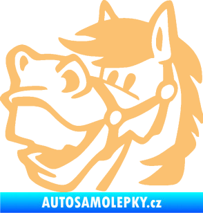 Samolepka Kůň 041 levá veselý béžová