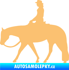 Samolepka Kůň 082 levá kovbojka na koni béžová