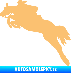 Samolepka Kůň 084 levá s jezdkyní béžová