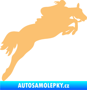 Samolepka Kůň 084 pravá s jezdkyní béžová