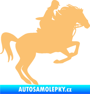 Samolepka Kůň 091 pravá skok béžová