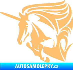Samolepka Kůň jednorožec 001 levá béžová