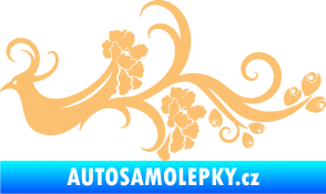 Samolepka Květina dekor 014 levá páv béžová