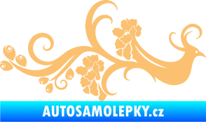 Samolepka Květina dekor 014 pravá páv béžová