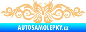Samolepka Květina dekor 017 motýl béžová