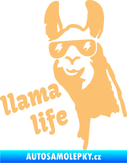 Samolepka Lama 004 llama life béžová