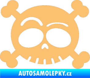 Samolepka Lebka 003 pravá béžová